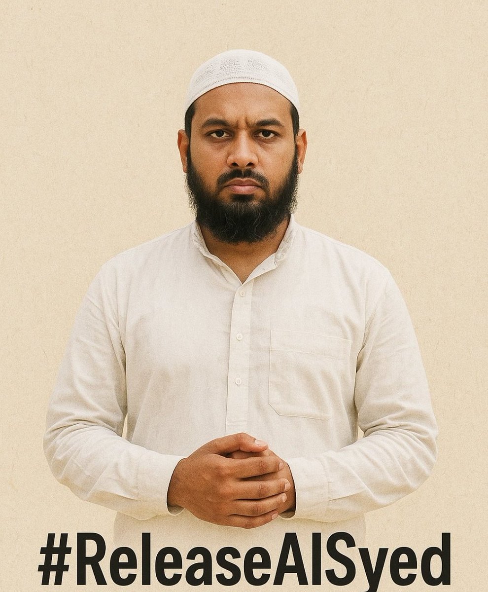Shamsamar16's tweet photo. #ReleaseAlSyed
सलाखें सिर्फ जिस्म को रोकती हैं, आवाज़ को नहीं। अल-सय्यद भाई की आवाज़ आज हर दिल में गूंज रही है।
#ReleaseAlSyed https://t.co/RsXuCUCt6W