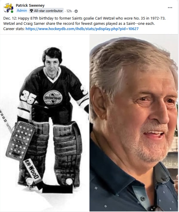 Happy Birthday to former North Star, Fighting Saint, and IGH resident Carl Wetzel.
(Credit: From Fighting Saints FB page)