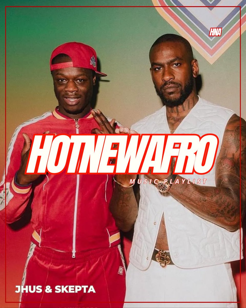 HotNewAfro's tweet photo. Back again with another edition of the HNA New Music Friday Playlist.

This playlist is your ultimate vibe guide to start the weekend on the right note. 🎶🔥

Cover - @jhus &amp; @Skepta 

Listen - https://t.co/84npUQeK7y https://t.co/Hu5iLlyvMs