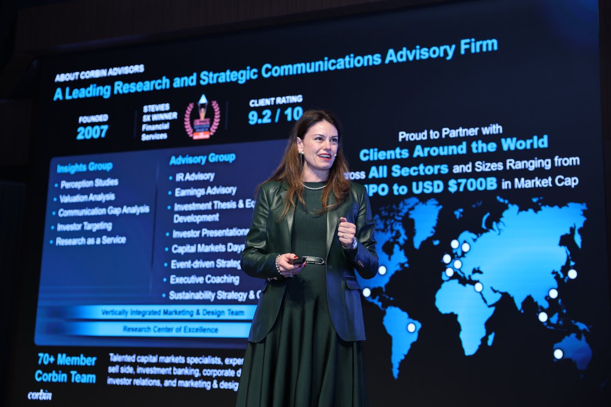 🌎 14. TUYID - Turkish IR Society Zirvesi'nde Küresel Bir Yıldız: Rebecca CORBIN Sahnedeydi! 🌟

Corbin Advisors Kurucusu ve CEO’su Rebecca Corbin, "Yatırımcı İlişkilerinde Küresel Eğilimler" başlıklı özel sunumuyla zirveye değer kattı.