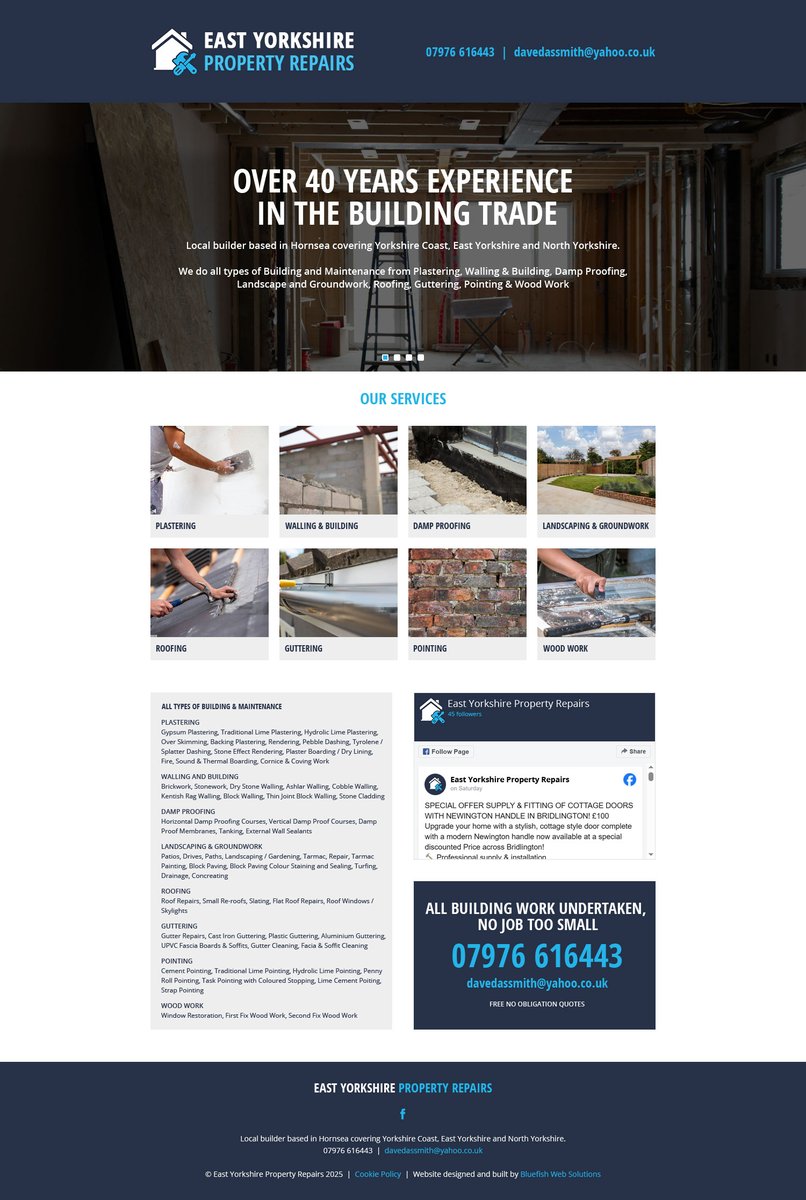 bluefishwebdsgn's tweet photo. Client: East Yorkshire Property Repairs is happy with the new website concept that we created for him: Local Builder based in Hornsea who offers a number of different services #webdesign #propertyrepairs #hornsea #eastyorkshire https://t.co/2G4HRmF98t