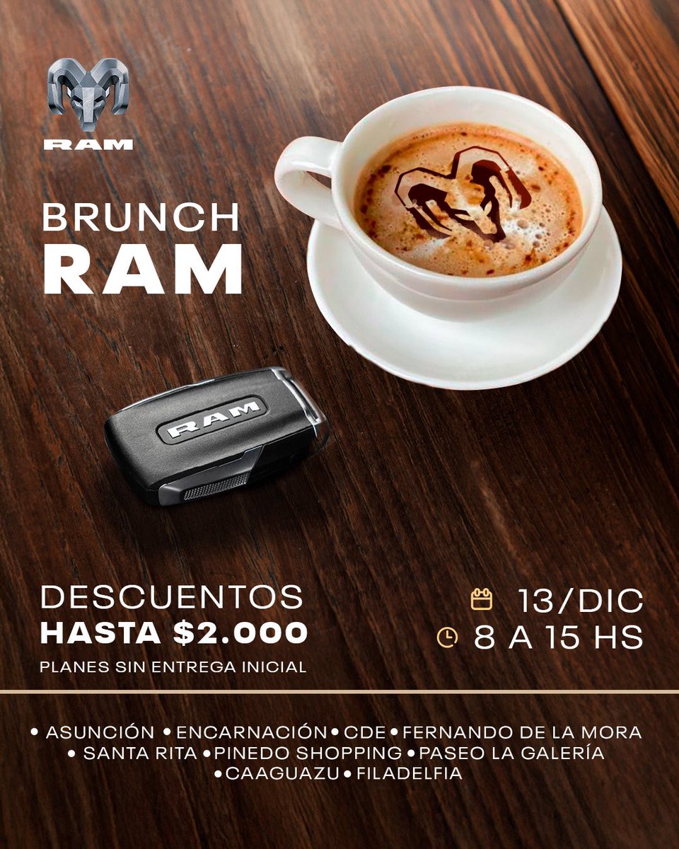 ramtruckspy's tweet photo. ¡Te esperamos en el brunch de RAM! 🍳☕🥓
Oportunidad única para tener tu RAM 0 Km.
🛣️ Test drive disponible

✅ BONOS DE $2.000 ✅
 
📍¡Te esperamos en todos nuestros locales! https://t.co/CqHwbmlrxn