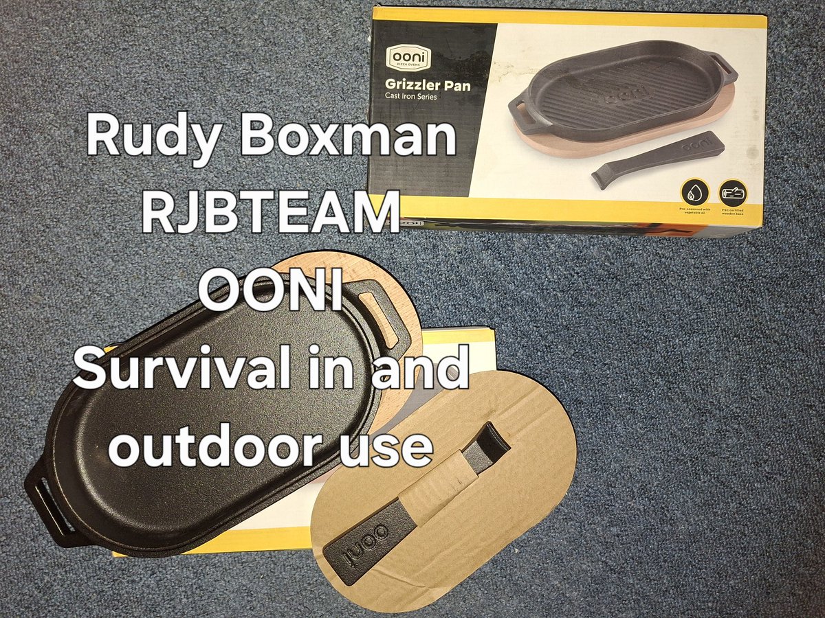 rjbteam's tweet photo. Rudy Boxman
RJBTEAM
OONI SIZZLER GRIZZLER PAN
for use on open fire , induction , gas , barbeque etc etc. Survival Cooking use. Meat , Fish , Vegetables etc etc.
Hamburgers. Whatever you want to prepare. Iron Cast. 
#ooni #IronCast #survival #Cooking #food #news #nieuws Open Fire. https://t.co/cUrFpYt0bv