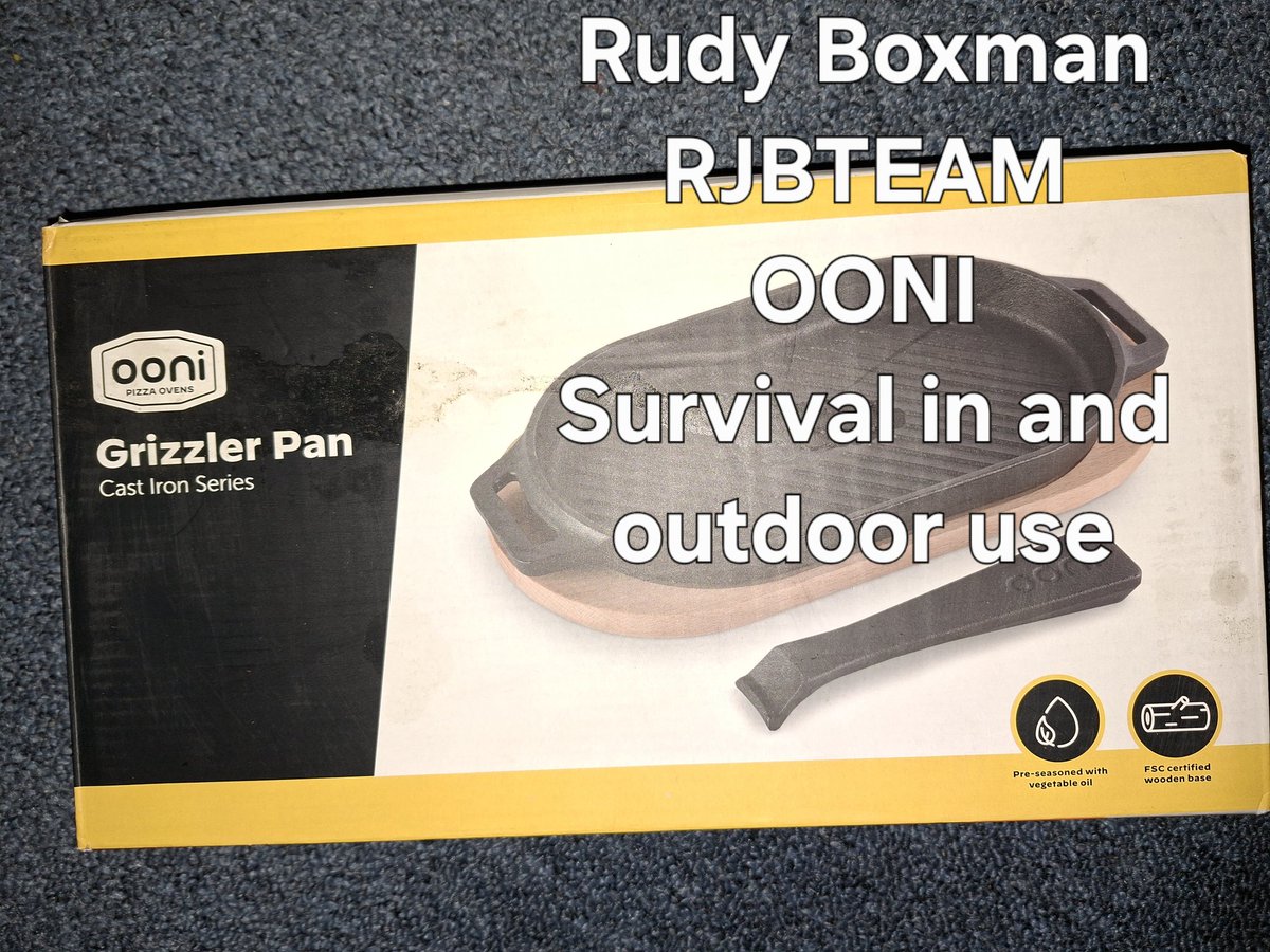 rjbteam's tweet photo. Rudy Boxman
RJBTEAM
OONI SIZZLER GRIZZLER PAN
for use on open fire , induction , gas , barbeque etc etc. Survival Cooking use. Meat , Fish , Vegetables etc etc.
Hamburgers. Whatever you want to prepare. Iron Cast. 
#ooni #IronCast #survival #Cooking #food #news #nieuws Open Fire. https://t.co/cUrFpYt0bv