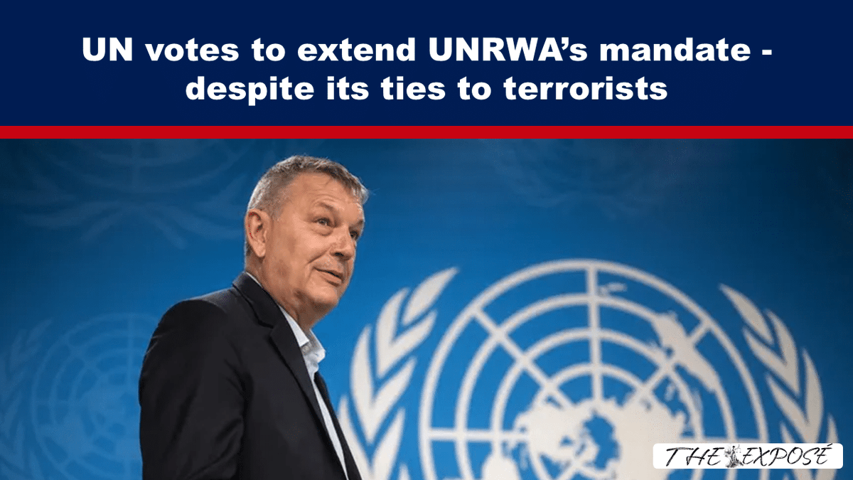 exthepose's tweet image. Over its 75 years of existence, UNRWA has churned out thousands of jihadi terrorists.  Yet on 5 December, the UN adopted a resolution to extend UNRWA’s operations for another three years. #Globalists #Islamism #LatestNews #NWO
expose-news.com/2025/12/11/un-…