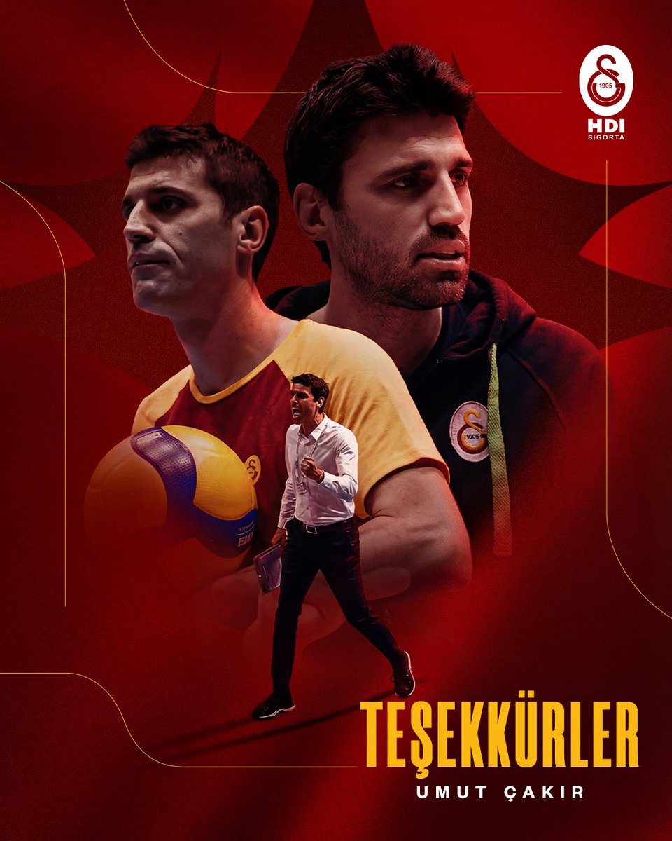 GSVoleybol1905's tweet photo. Kulübümüzde 2022-2023 sezonundan itibaren Galatasaray HDI Sigorta Erkek Voleybol Takımı Başantrenörü olarak görev yapan Umut Çakır’a bugüne kadar verdiği hizmetler için teşekkür eder, bundan sonraki kariyerinde başarılar dileriz. https://t.co/2N5dXW39iK