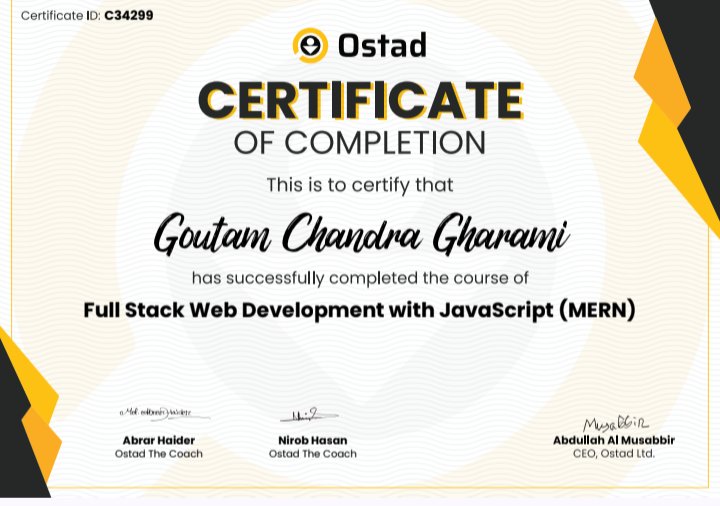 goutamch05's tweet image. One step ahead of my career.
#mern 
#javascriptdev 
#WebDev