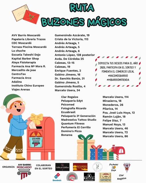 ✨ Desde la semana que viene podrás dejar tus deseos en la Ruta de Buzones Mágicos en los comercios del barrio.
Haz tus compras sin salir de #Usera y entra en el sorteo de muchos premios dejando tus datos en la carta.
*Bases en comercios y en la AVV.
#ComercioLocal #HacemosBarrio