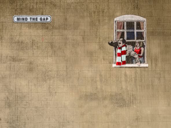 007Sutts's tweet image. Banksy is a Red……❤️🤍❤️

#BristolCity #MindTheGap #OTIB