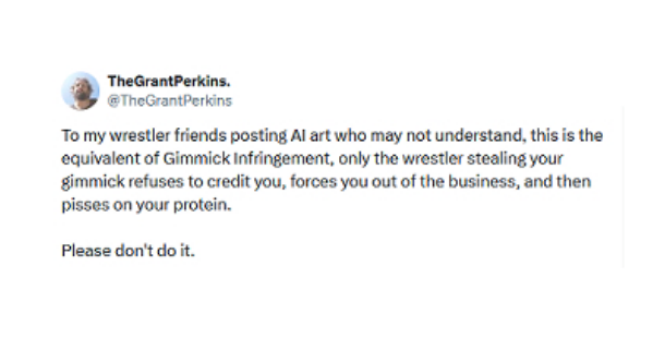 TheGrantPerkins's tweet image. For those at the back.

#aiart #wrestlers #aiartistheft #wwe #aew #tna #nxt  

instagram.com/p/DH1MZ0jIUKr/