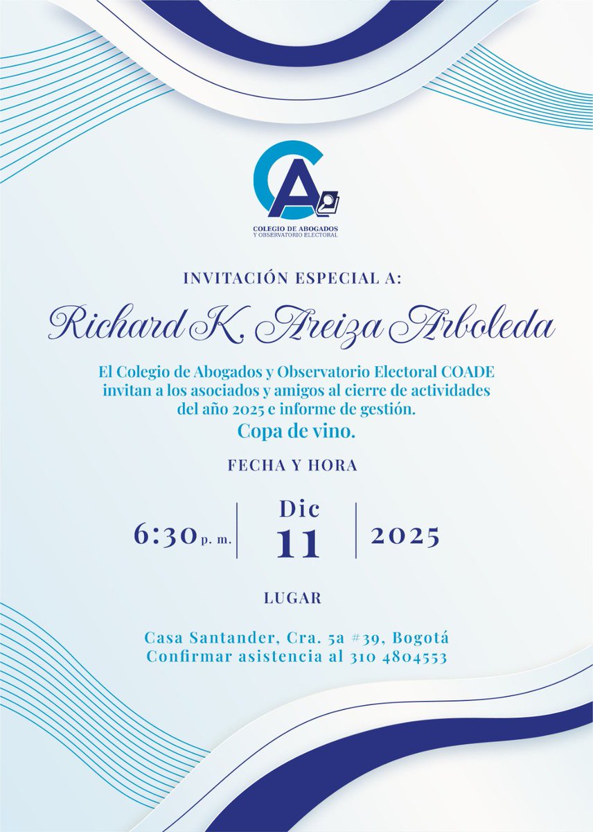 areizak's tweet photo. #Aniversario - Una gran exaltación se le ha otorgado al @ColAboElectoral del cual soy parte en su junta directiva.. Comunidad de profesionales avanzando en pro del derecho electoral colombiano, muy necesario por estos días 🇨🇴 🗳️ 🧠 #ConcienciaElectoral 👏 https://t.co/4jZedmx9W1