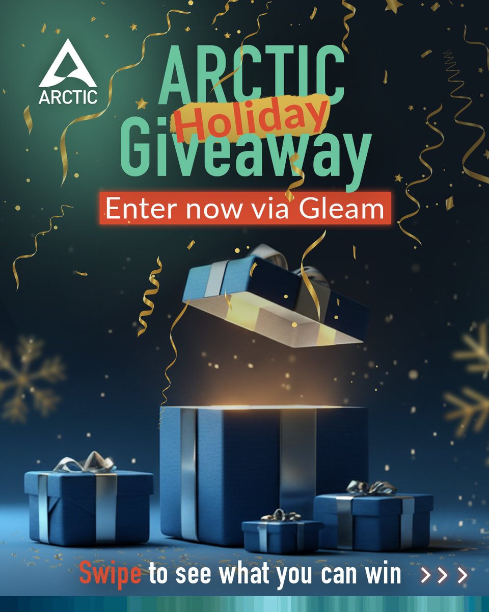 ARCTIChannel's tweet photo. Chill &amp; Win - ARCTIC Holiday Edition ❄️

We’re celebrating the season with a special ARCTIC giveaway on Gleam, offering three exciting prizes for our community.

To enter, drop a short npoem in the comments about ARCTIC, winter, or the holidays, and complete your entry on Gleam. https://t.co/gNLgjeKZFA