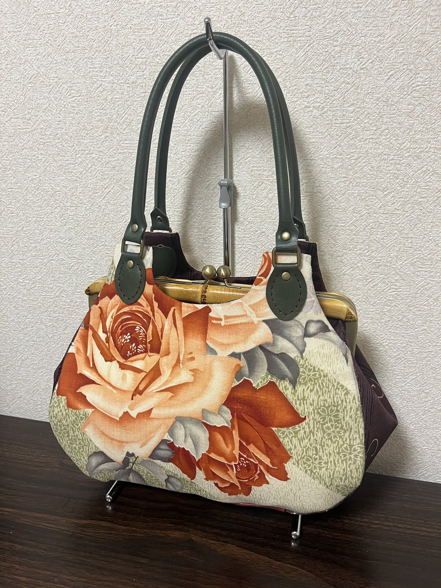 麻のハ堂西巣鴨 #麻のハ堂 × #ロマンチカ商會 コラボがま口バッグ この