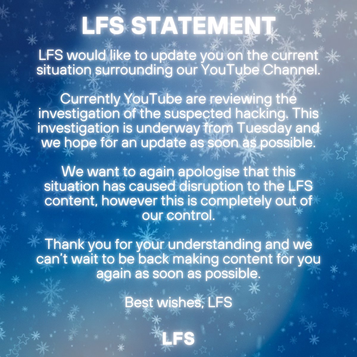 LFStreams2's tweet image. 🚨Update on the current situation!

#LFS