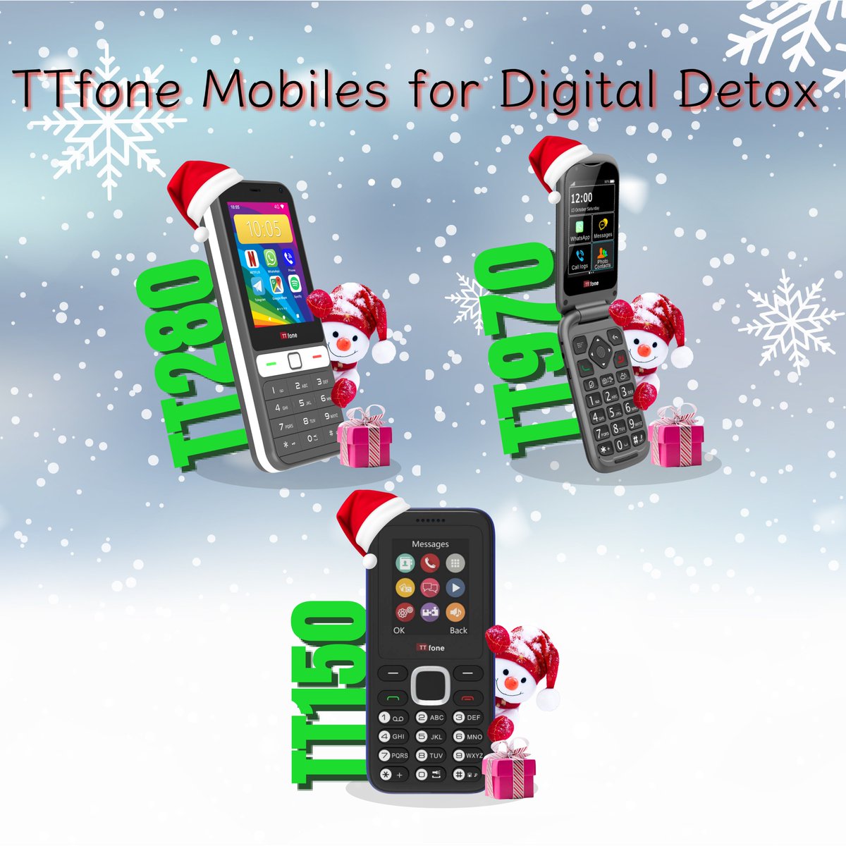 TTfone Phones for Digital Detox — Calm &amp; Mindful Style
Gift peace this Christmas! 🎄✨
Step away from the chaos and embrace simplicity with TTfone mobiles.
Distraction-free, stress-free, and perfect for mindful gifting.

Buy Now - ttfone.com/pages/christma… 

 #ChristmasGiftIdeas