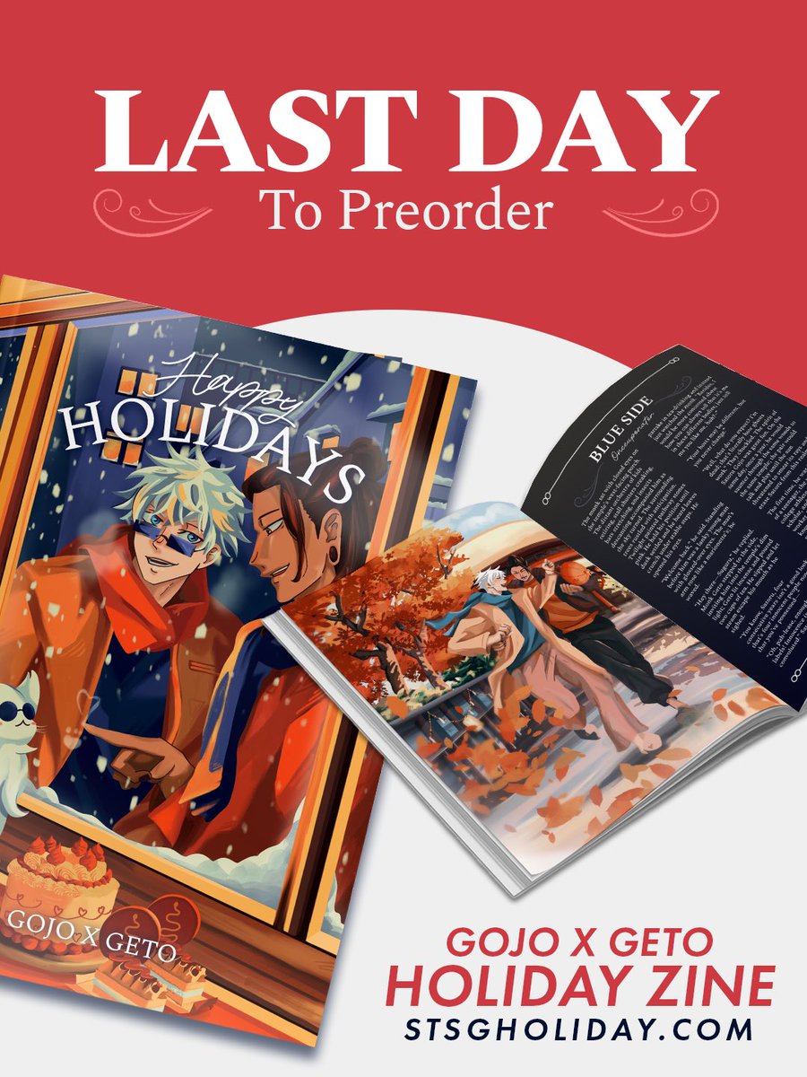 PREORDERS CLOSING 11:59 PM CT
💛 
90+ full pages of art and fan fics of our beloved Suguru Geto and Satoru Gojo
#satosugu #sugusato