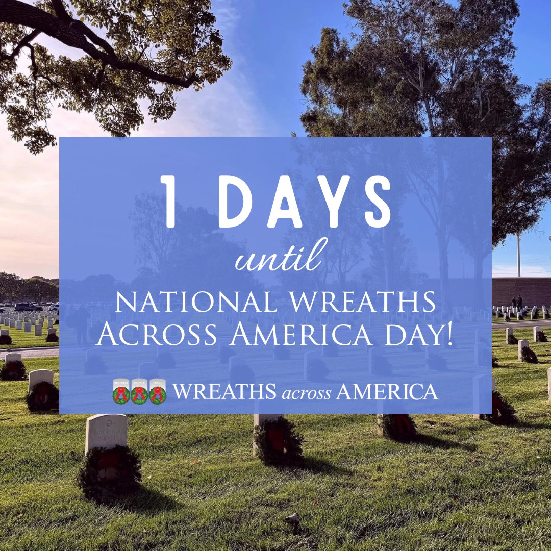 WreathsAcross's tweet image. It is the eve of National Wreaths Across America Day 2025! 

Volunteers, we can't wait to see you tomorrow. Sponsors and donors, thank you for making the mission possible and for honoring more veterans than ever this year!

#KeepMovingForward