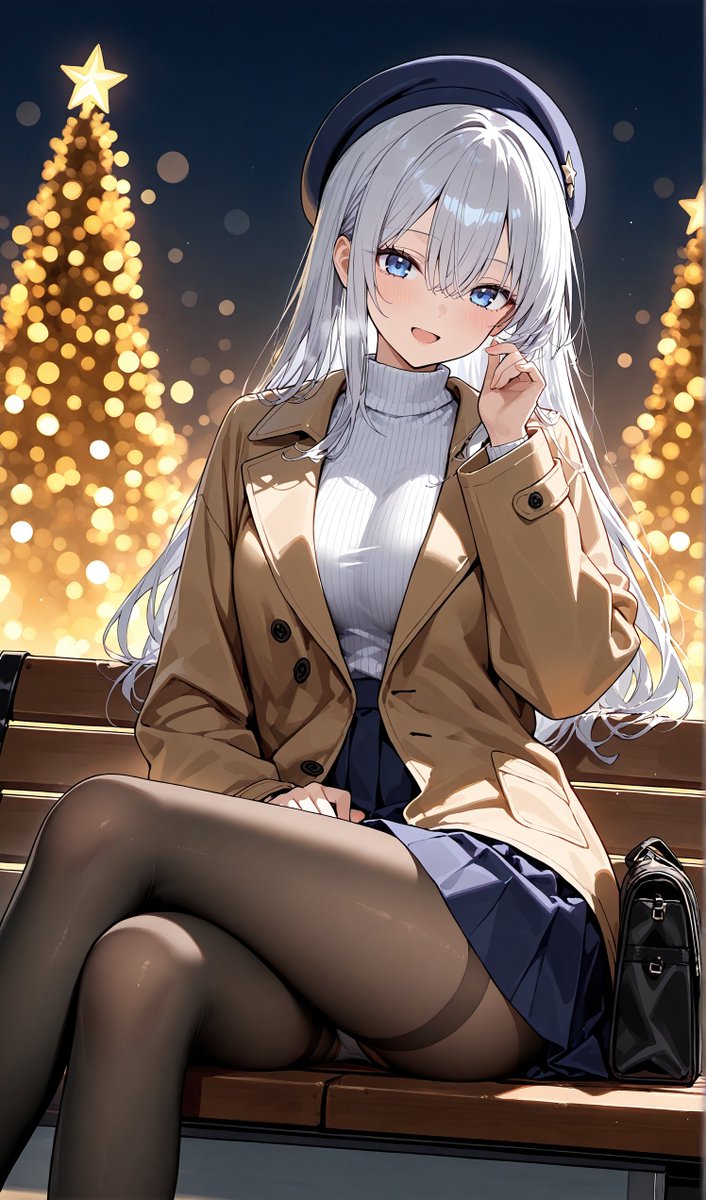 今日もお疲れ様、景色が綺麗だし少し寄り道していこうか😊🎄」 #SFW