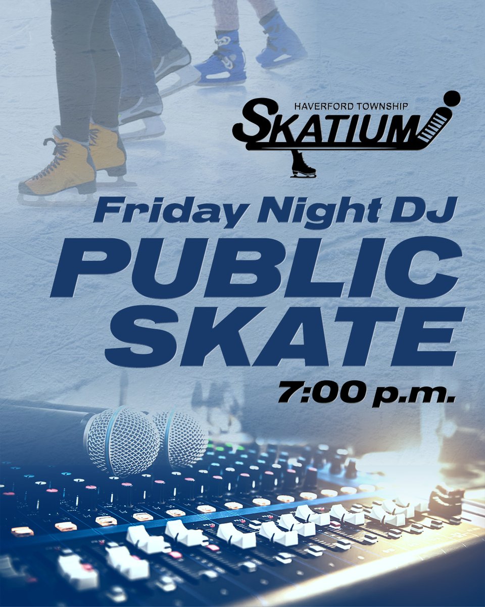 Join us tonight, December 12, for our Friday Night DJ Public Skate! 

It starts at 7:00 p.m. 

Skate rentals are available! Public skate info can be found @ havtwp.org/Skatium.html#s… 

Check out our full schedule on DASH @ apps.daysmartrecreation.com/dash/x/#/onlin…