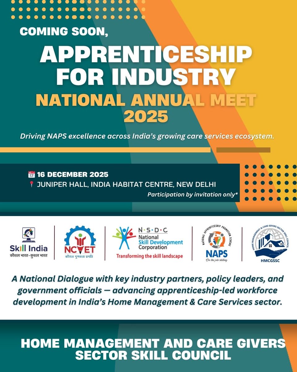 Bringing together key industry partners and leaders to drive NAPS excellence in the care services sector.

#PMNAPS #ApprenticeshipIndia #NAPS #SkillDevelopment #SkillThroughApprenticeship #HMCGSSC