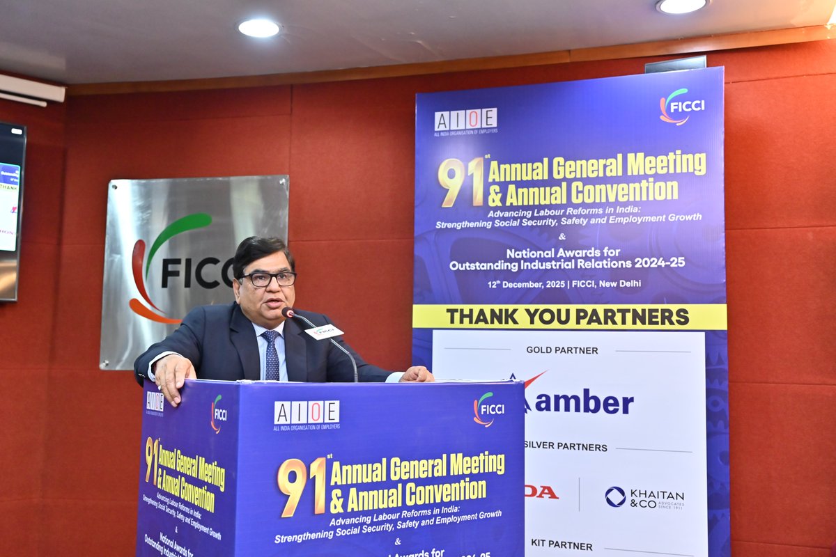 <a href="/ILONewDelhi/">ILO India</a> <a href="/AlOE__India/">All India Organisation of Employers</a> The New Labour Codes ensure social security for workers while focusing on greater labour force participation and enhanced productivity: Mr Atul Sobti, DG, SCOPE and Member ILO GB, Geneva, at the 91st Annual General Meeting &amp; Annual Convention of <a href="/AlOE__India/">All India Organisation of Employers</a>.