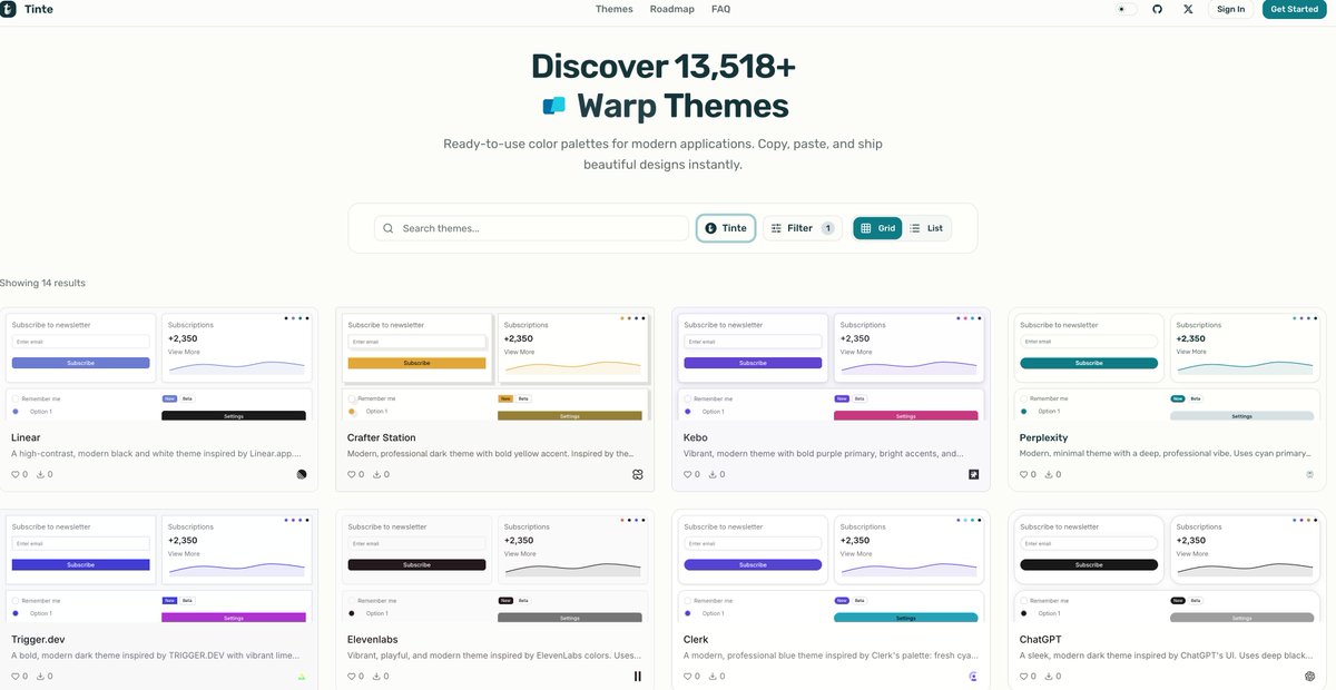 J'ai trouvé un super site de thèmes Shadcn/UI : https://t.co/WqpIMBEGRf
De nombreux thèmes sont disponibles, notamment