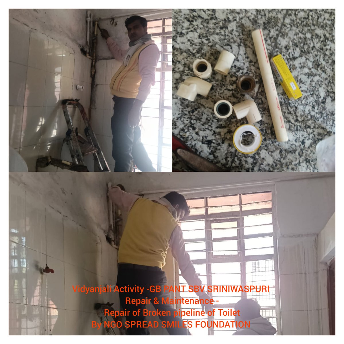 ☘️ Vidyanjali Utsav 2025☘️
#Volunteer NGO SPREAD SMILES FOUNDATION got repaired broken pipeline of Toilet under Asset &amp; Material Activity 
<a href="/gbpant_g/">G B PANT SBV SNP</a> 
<a href="/vidyanjali_edu/">Vidyanjali</a> 
<a href="/VidyanjaliDelhi/">Vidyanjali Delhi</a> 
<a href="/drmanishadiet/">Dr Manisha Taneja</a> 
<a href="/SharmaArchana12/">Sharma Archana</a> 
<a href="/NikhatCRCC/">Nikhat CRCC</a> 
<a href="/AakanakshaB/">Aakanaksha Beerh</a> 
<a href="/minhajalamkhan1/">Mohd Minhaj Alam khan</a> 
<a href="/smiles_spreads/">Spread Smiles Foundation</a>
