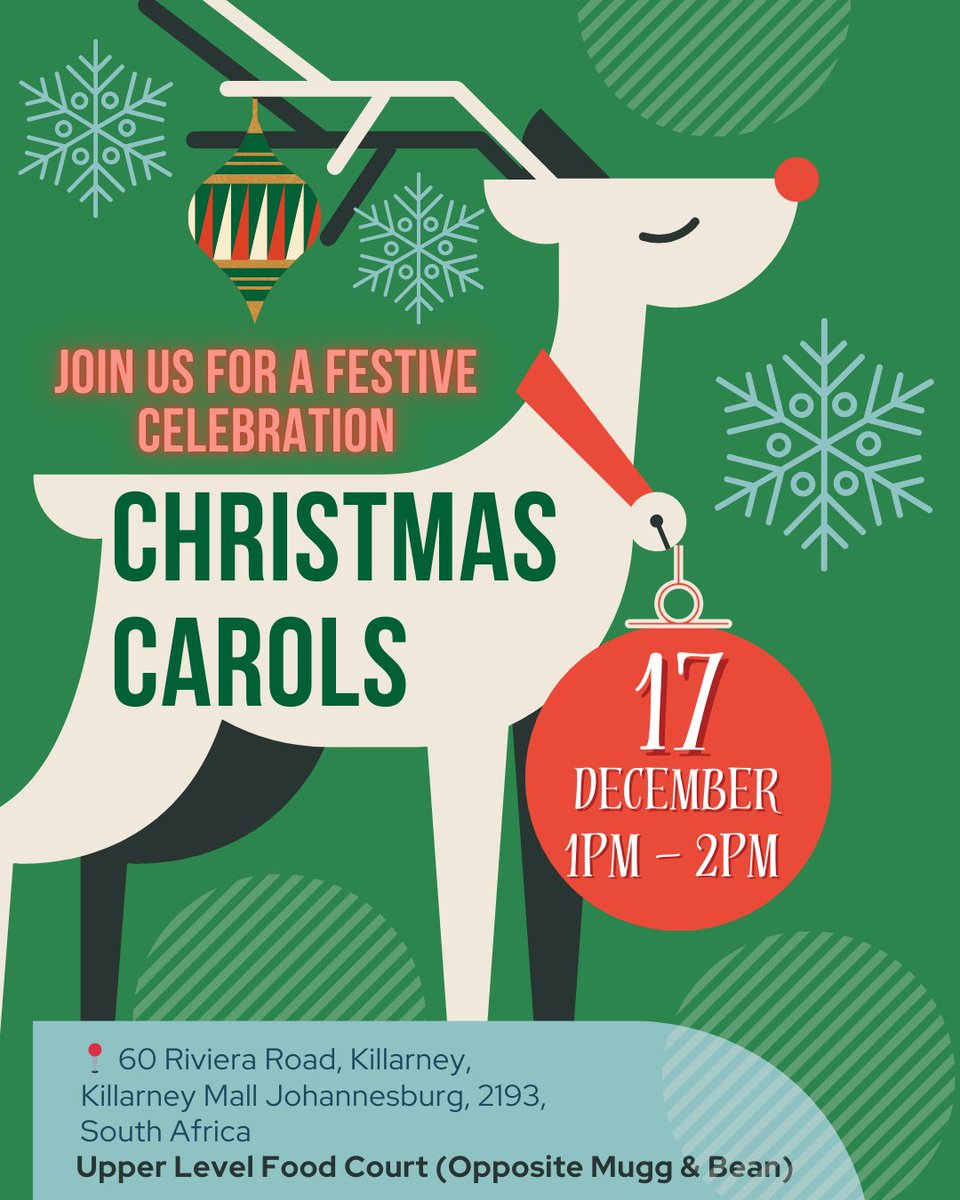 🎄✨ The magic of the season is calling! ✨🎄 Join us for Christmas Carols at Killarney Mall 🎶 📅 17 Dec | ⏰ 1–2PM 📍 Upper Level Food Court (Opp. Mugg &amp; Bean)
Raise your voice, lift your heart, and celebrate together — your December sparkle starts here! ❤️#ChristmasCarols
