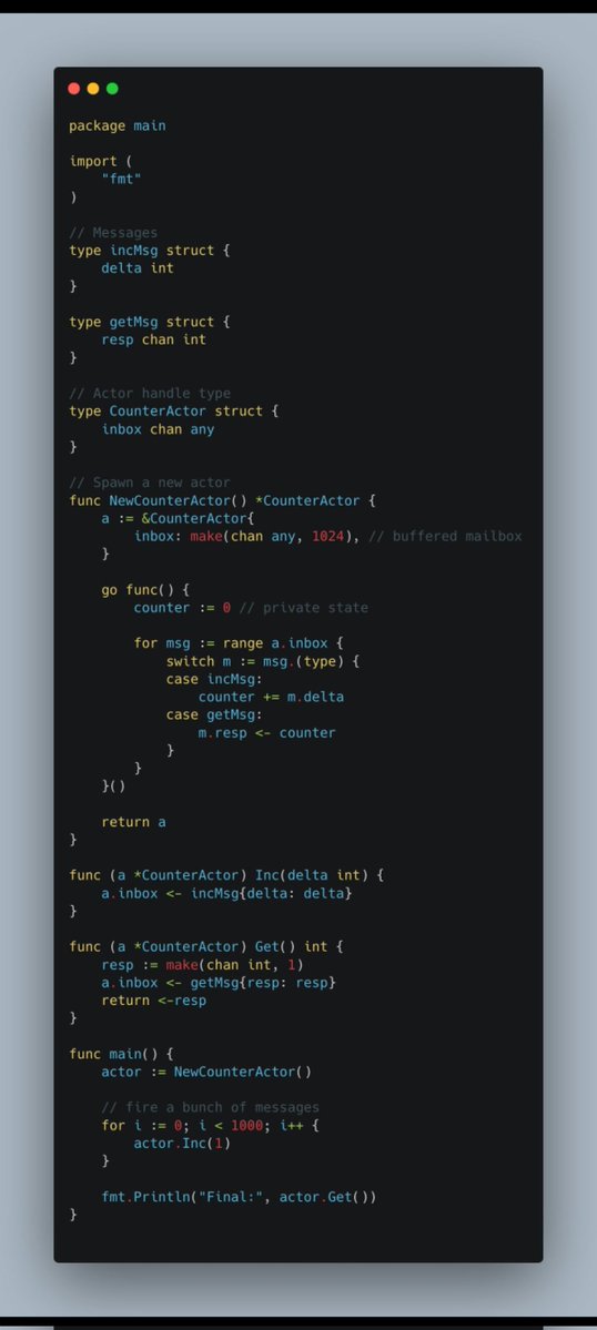 HersiYussuf's tweet image. The simplicity of Go is out of this world.

Code not mine saw on X I would have credited owner  but I forget who tweeted it
#golangdeveloper