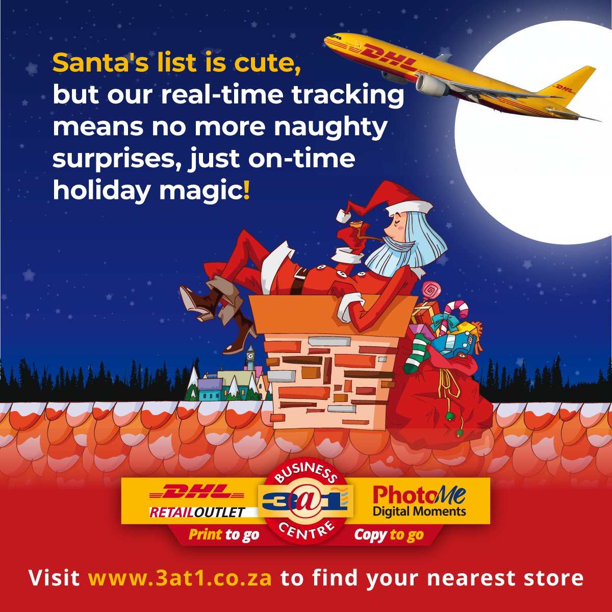 No More Naughty Surprises – We Deliver Fast! 🎄

This festive season, make sure your gifts arrive on time! With 3@1 Business Centres, deliveries are fast, reliable, and stress-free — because everyone deserves a little holiday cheer. 🎁✨

💡 3@1 Business Centres is a franchise