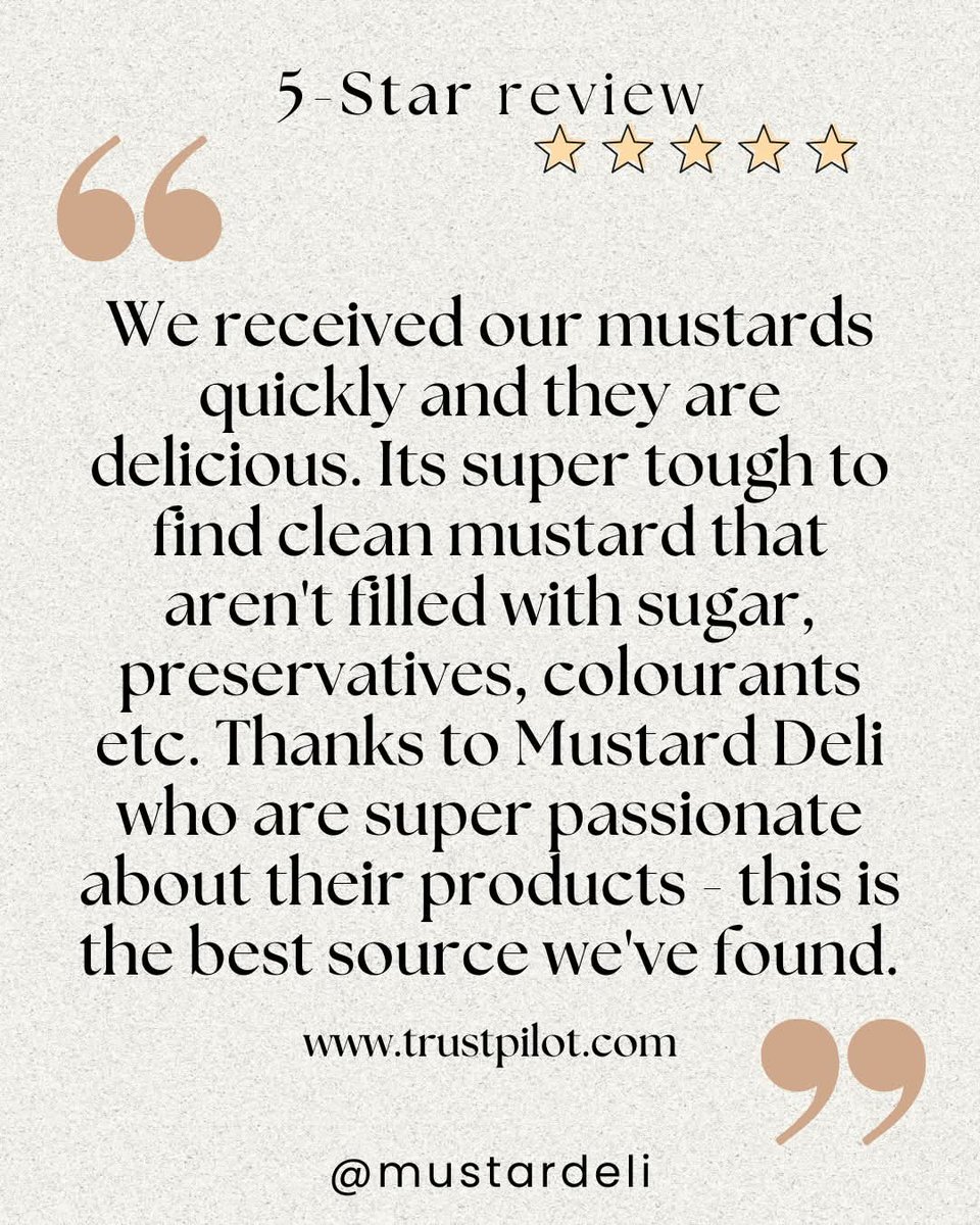 Mustardeli's tweet photo. Thank you Lisa Beasley for the Customer Love!⭐️🧡 Naturally🌿😉 we are thrilled to receive such great feedback. Enjoy the mustards! 

If you like what we do, and want to say so too:😊
Google Reviews: https://t.co/yqPfrw9PnM

Mustard Deli https://t.co/1kB9kFFxp4