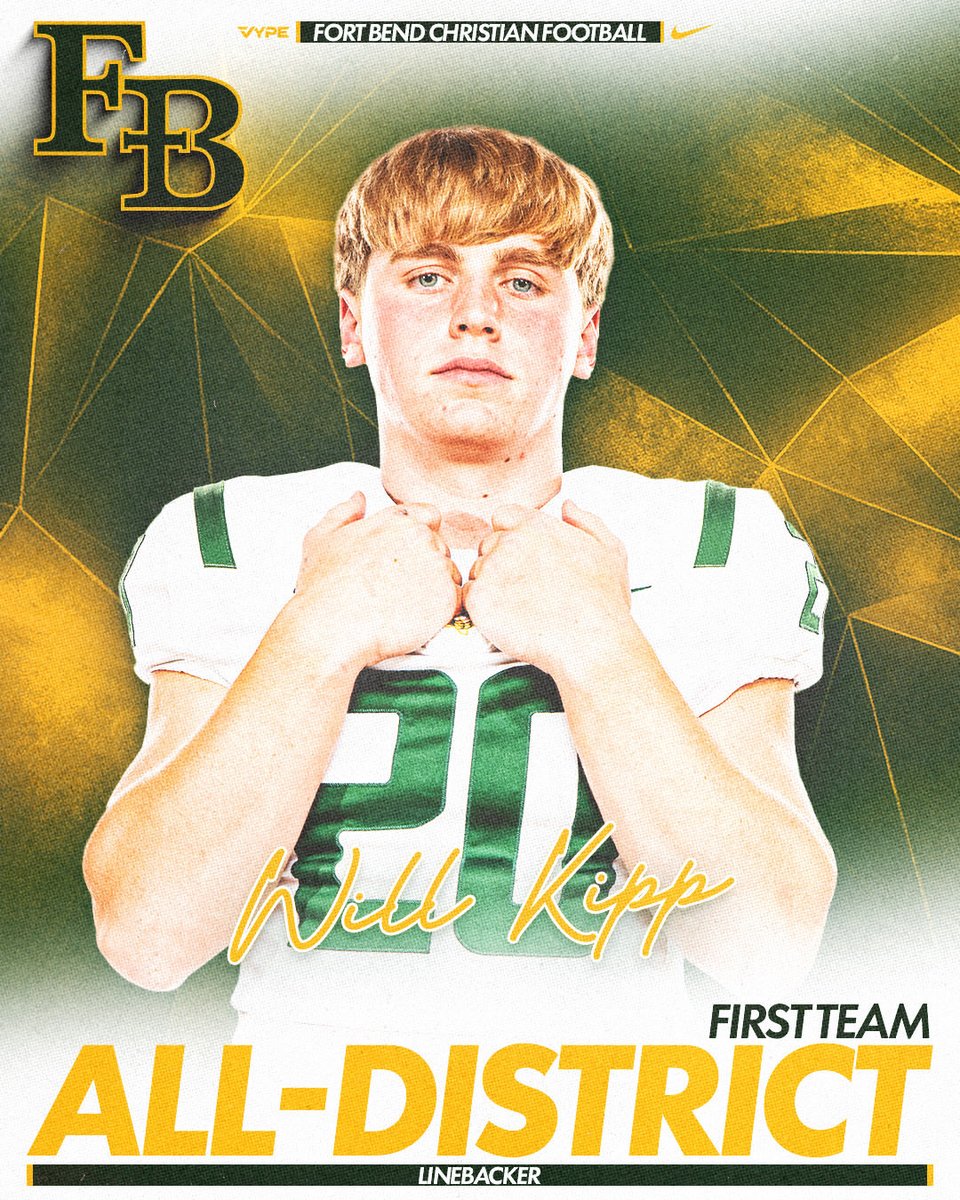 FBCA_Football's tweet image. 1st Team All District @will_kipp20