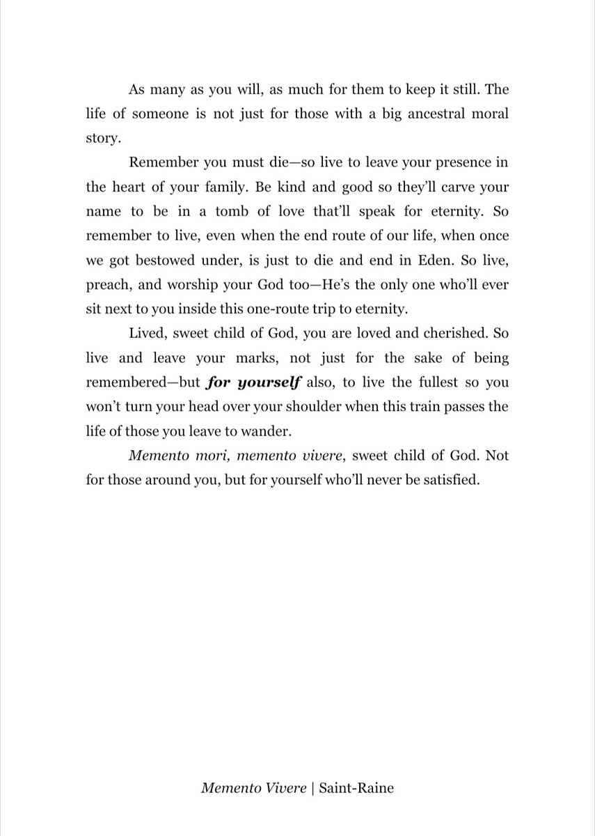 memovire's tweet image. Always remember, in the end, you must die; thus, remember to live as well.