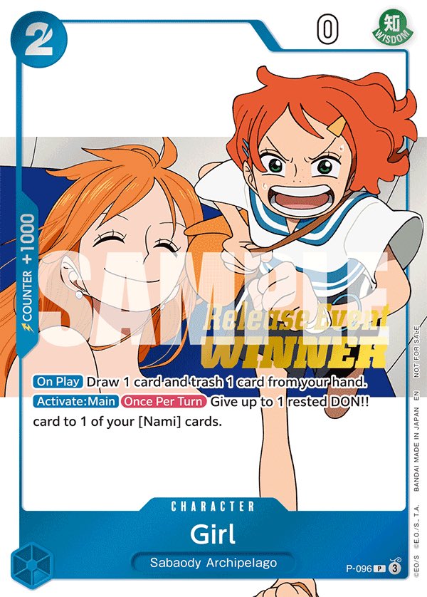 Girl will be the prize cards for the OP14-EB04 Release Event