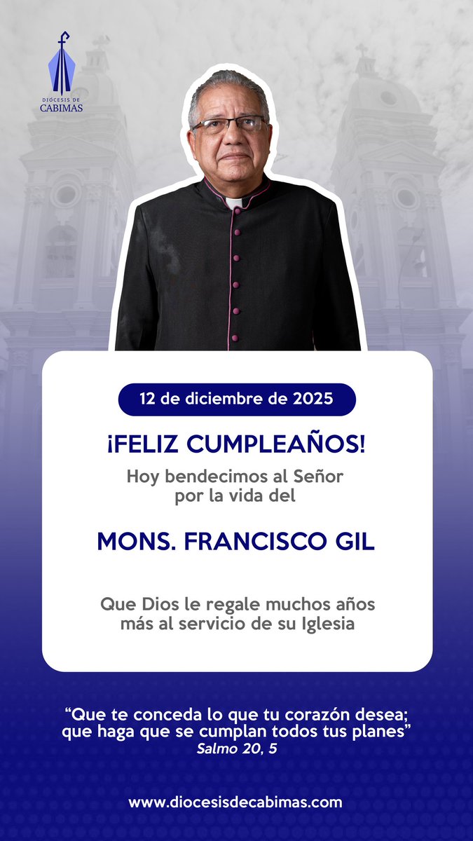 Damos gracias a Dios por un año más de vida de Monseñor Francisco Gil 🎂

Ofrezcamos una oración por él 🙏