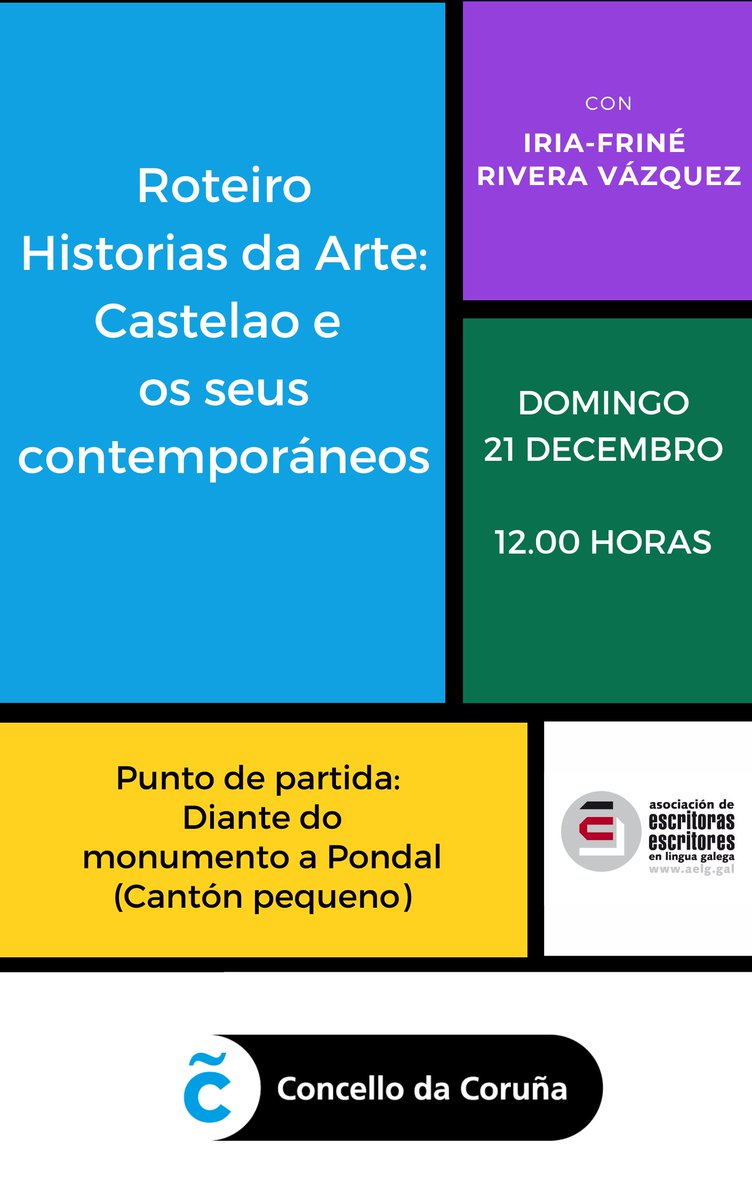 O domingo 21 de decembro, na Coruña, terá lugar o Roteiro Historias da Arte: Castelao e os seus contemporáneos, con Iria-Friné Rivera Vázquez. Toda a información aquí: aelg.gal/actividades/pa… <a href="/Cultura_Coruna/">Cultura da Coruña</a>