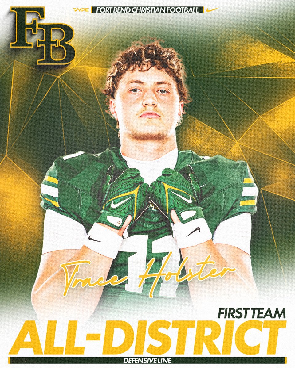 FBCA_Football's tweet image. 1st Team All District @Trace_Holster