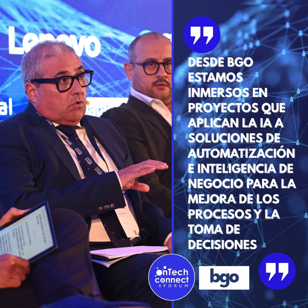 ontech_innova's tweet image. 🚀 #IA es inteligencia de negocio y de toma de decisiones

➡️ #BGO, en nuestro #IIConnectForum, ponía el foco en esta, como una de las grandes líneas estratégicas que conforman sus proyectos: "Trabajamos en la #IA que mejora los procesos y la toma de decisiones"

#onTech