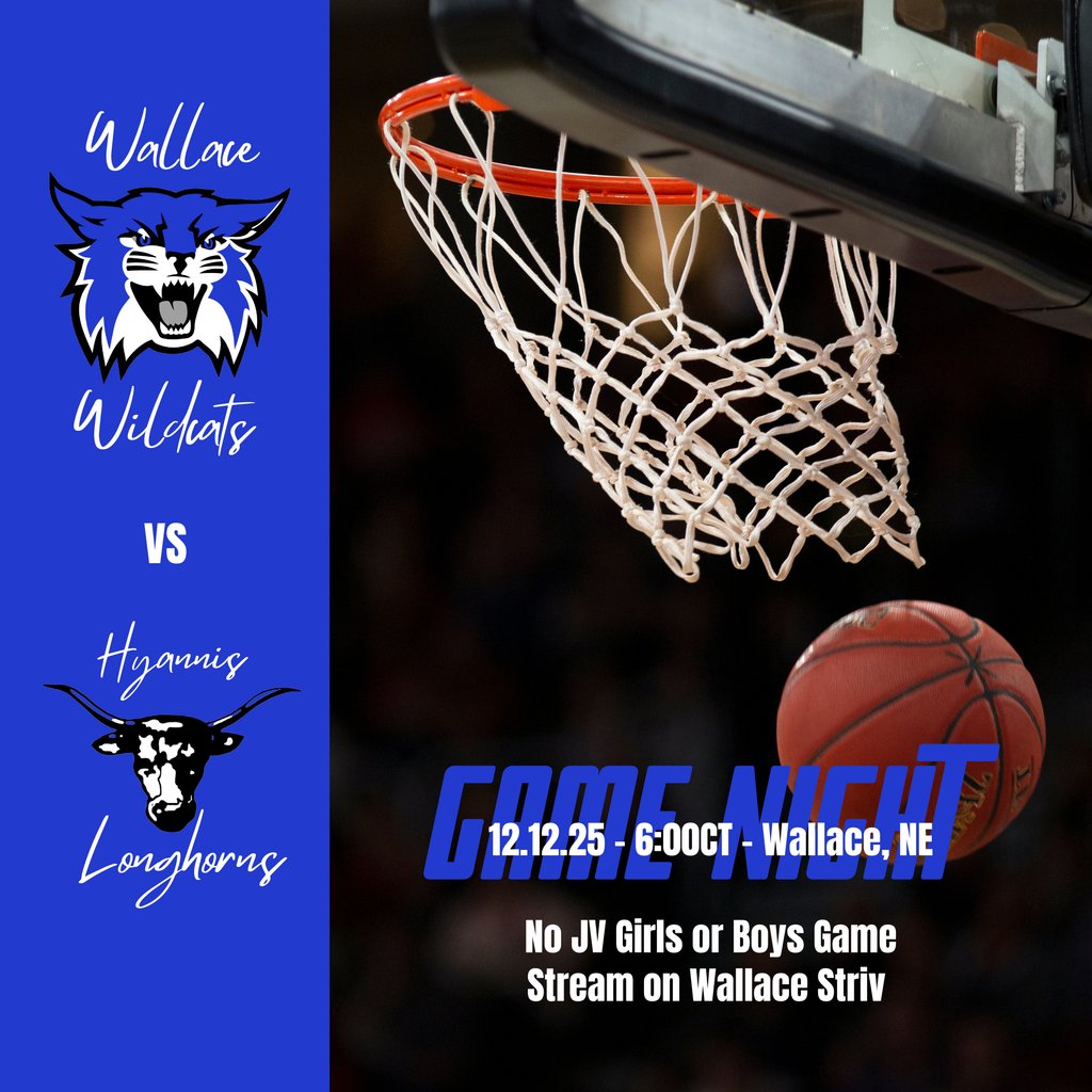 Home basketball games tonight. No JV games. Girls Varsity at 6:00CT; Boys Varsity to follow. Livestream- striv.tv/channel/wallac…. #GoCats!