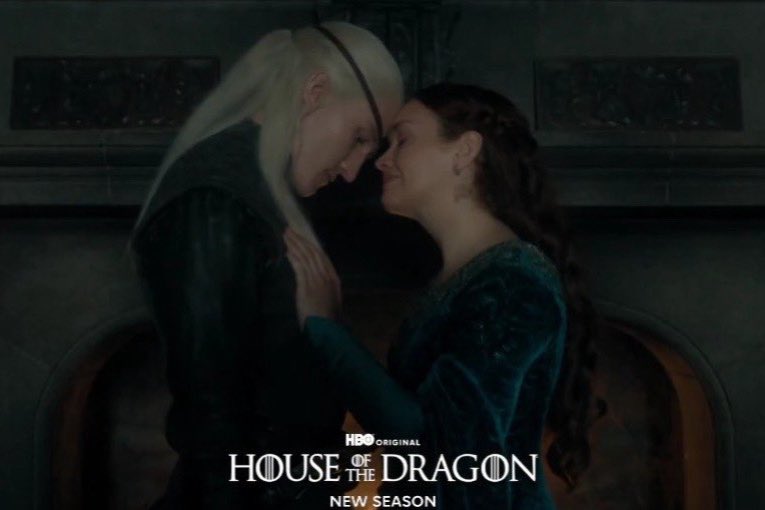 thinkercooke's tweet photo. first look at olivia cooke and ewan mitchell in 'house of the dragon' s3 https://t.co/0lYQmvwiEk