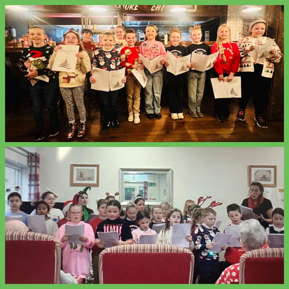 Horbury Primary Academy Choir have been spreading Christmas cheer! They have sung at Hickory's for family, friends and customers, and they have also visited Dovecote and Elm Lodge care homes and the Cluntergate Centre. The children and the community loved every minute!