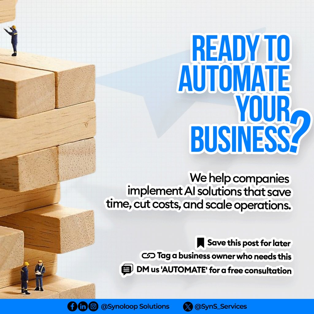 SynS_services's tweet photo. Stop waiting for the perfect moment.

The businesses winning right now? They're the ones who stopped planning and started building.

Ready to automate your business with AI?

Let's talk 🚀

#FridayMotivation #AI #BusinessAutomation #BuildDontWait https://t.co/xAym0ICkJO