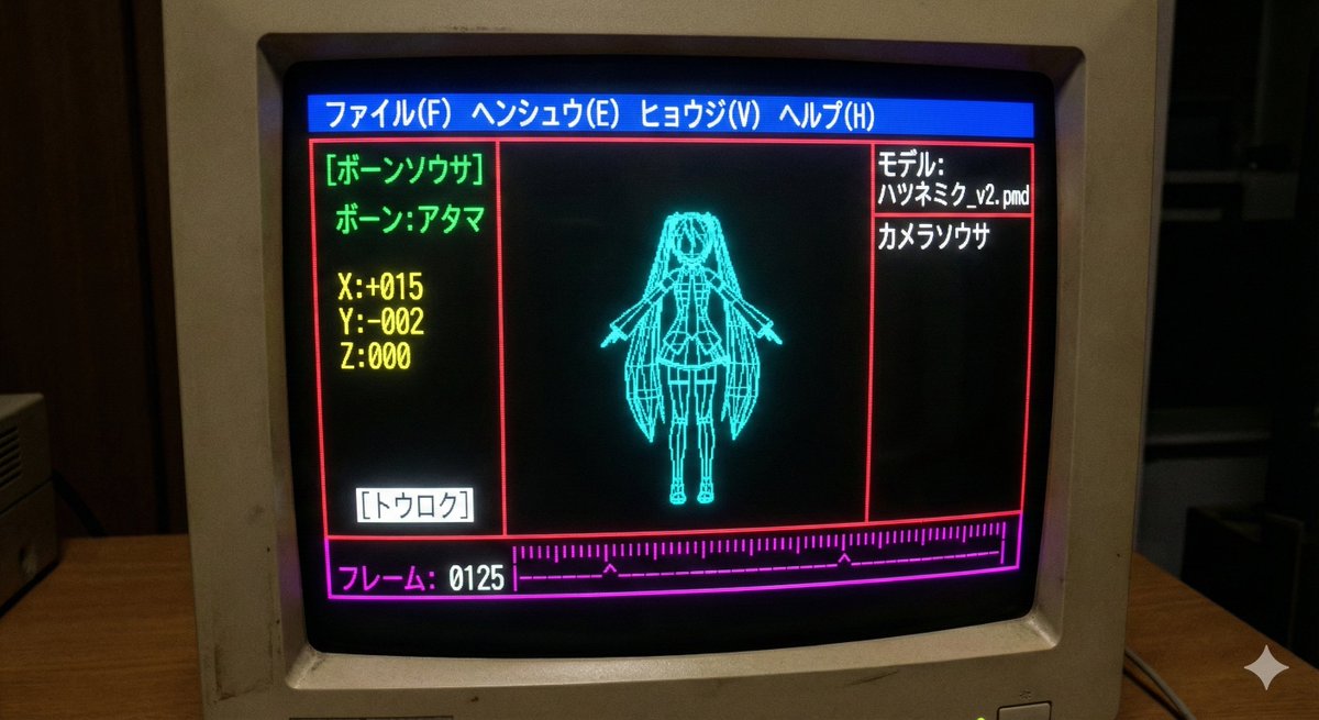 くどぉー。 懐かしいねぇ〜 このVerから画面でボーンを入力出来るようになり入力