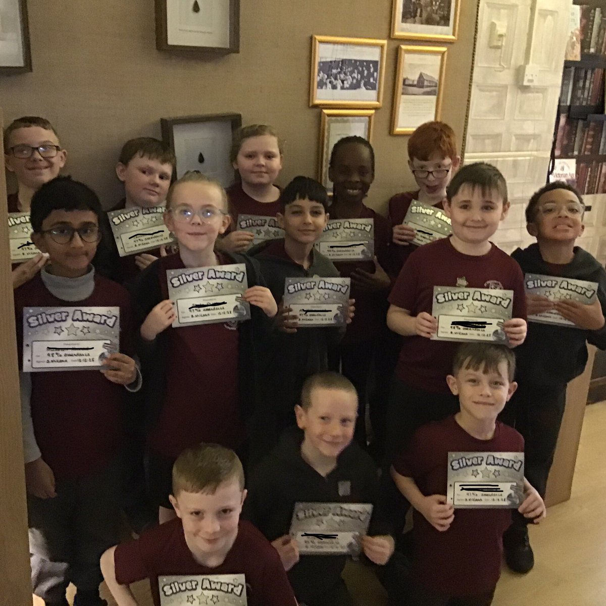 StCeciliascjs's tweet photo. Class 4S celebrating attendance. 
Picture 1 - children with 100% attendance this term. 
Picture 2 - children with 97% attendance this term. 
Picture 3 - children with 100% attendance this week. 
#AttendanceMatters #LearnToLove #LoveToLearn https://t.co/318hJiNIuW
