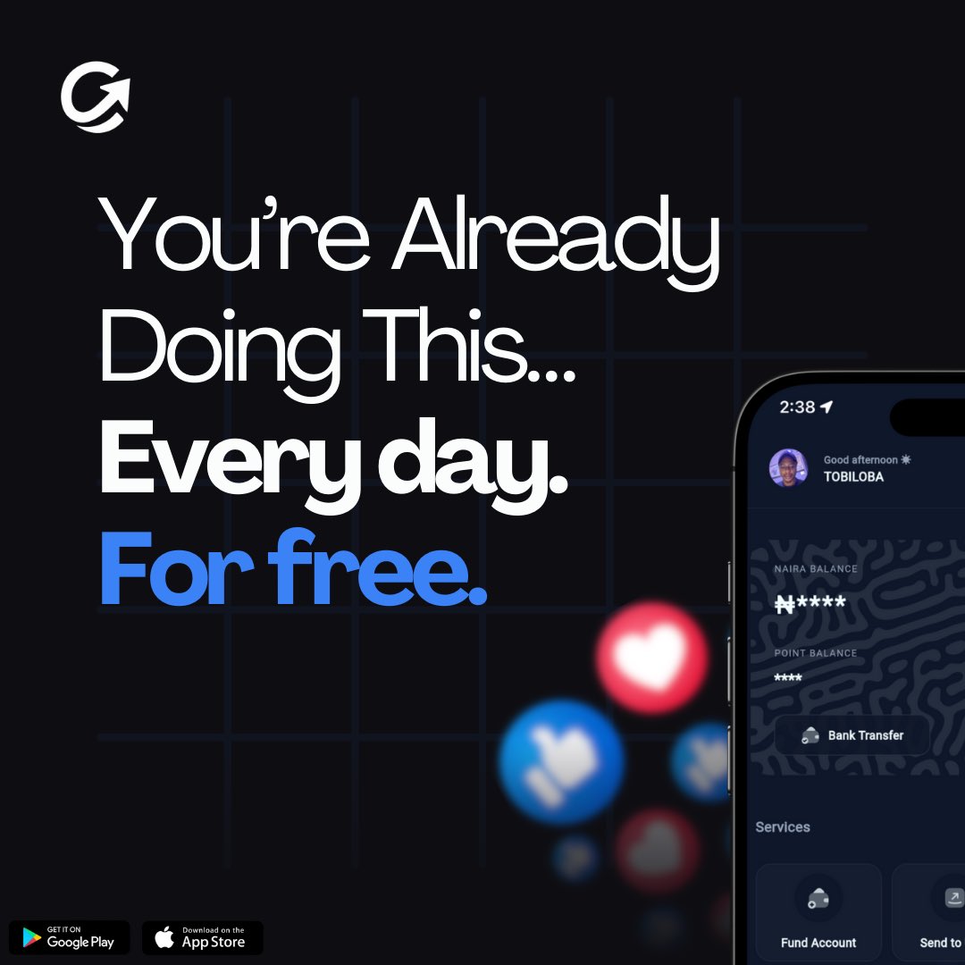 gobonlineng's tweet image. Let’s be honest — you already spend time online.
Liking. Commenting. Watching videos. Playing games.
So why not turn those daily habits into instant earnings? 👌💙

GOB makes it possible.

#EarnWithGOB #SoftLifeHack #YouAlreadyDoThis #GOB #GOBANKLY