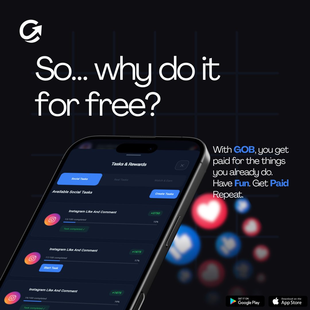 gobonlineng's tweet image. Let’s be honest — you already spend time online.
Liking. Commenting. Watching videos. Playing games.
So why not turn those daily habits into instant earnings? 👌💙

GOB makes it possible.

#EarnWithGOB #SoftLifeHack #YouAlreadyDoThis #GOB #GOBANKLY