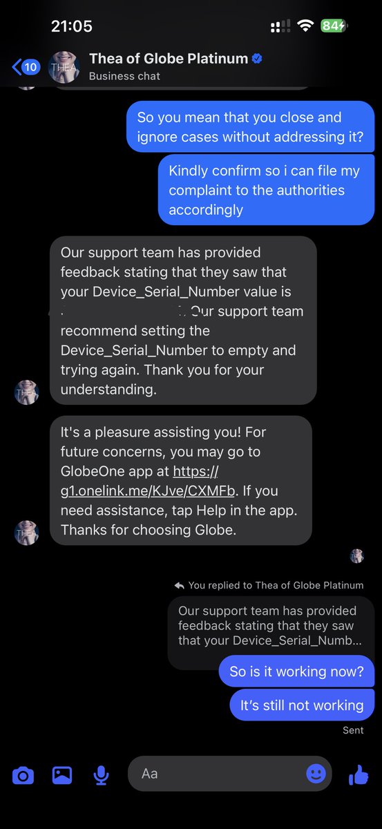 roventoaster's tweet photo. @enjoyGLOBE @DtiPhilippines @DICTgovph 

6/6

It is now 12-Dec-2025, 54 days has passed and still I am paying for a crap of a service. I am periodically checking from Ms. Thea of Rob Mag but they cannot address the concern on their own system. I feel left out to my own means. https://t.co/FTnGzcAUwF