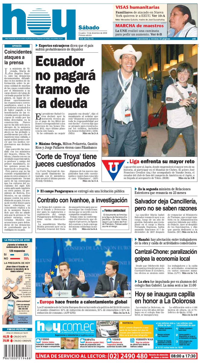 Hace 18 años(!), Liga vino acá para participar en el mundial de clubes 2008. Estuve en el aeropuerto para dar bienvenida al equipo ecuatoriano. Este periodico es mi primera saliendo en los medios ecuatorianos🤣