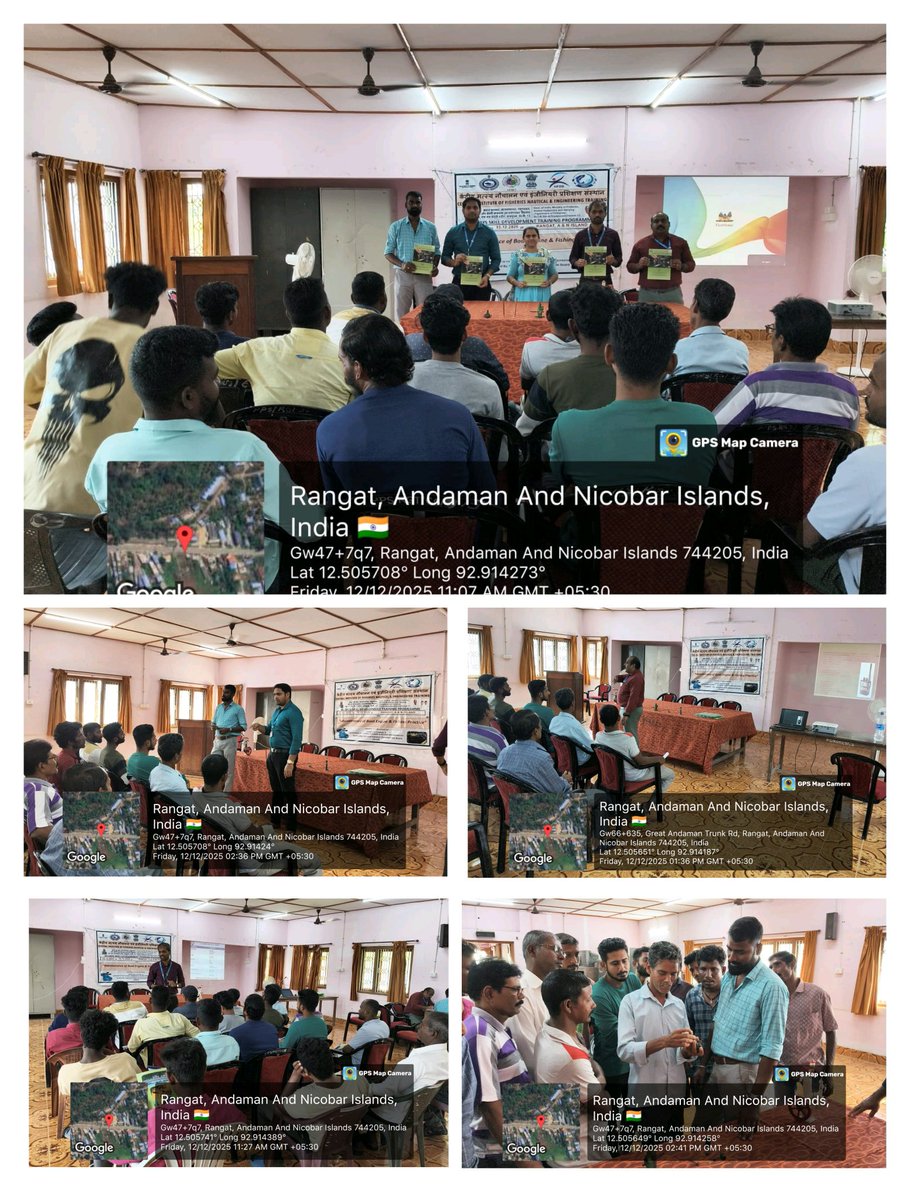 CifnetH's tweet photo. 03 days outreach programme for 25 Nos.#fishers of #Rangat #Andaman &amp; #Nicobar #Islands, 
commenced by CIFNET, on 12.12.25, jointly with the Dept.of  Fisheries, Andaman. &amp; Nicobar islands,under #PMMSY funded by #NFDB on topic“Maintenance of Boat Engine &amp; Fishing Practice. https://t.co/7wr6cqNQmd