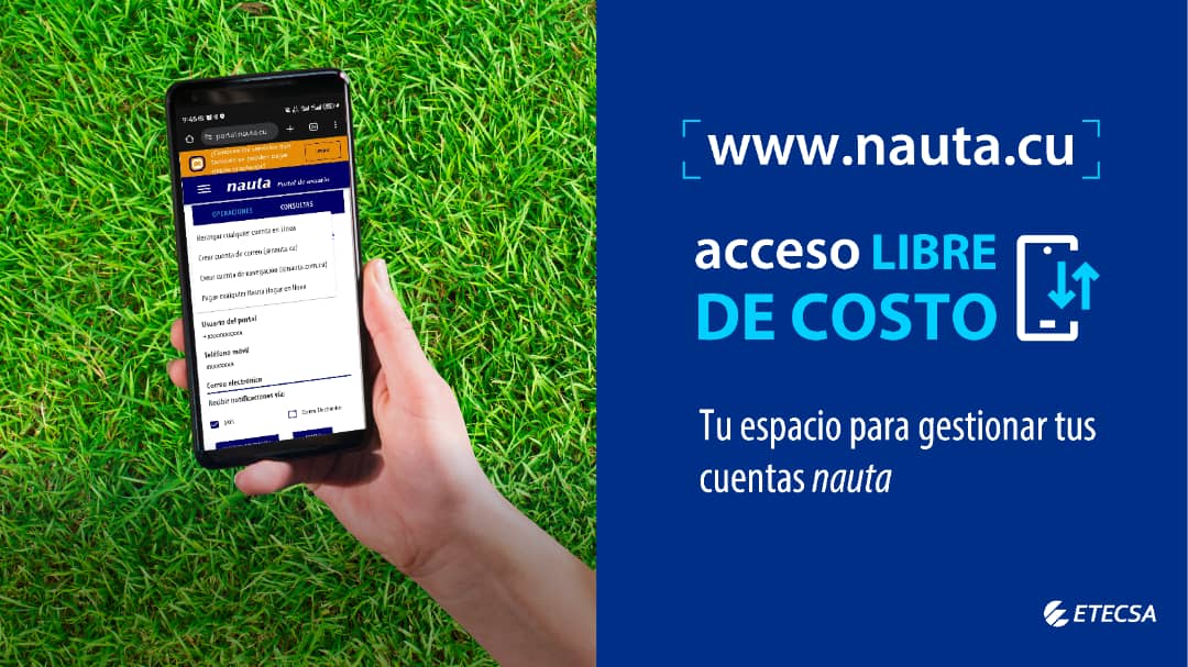 Tu vida digital 📲 es más simple a través del portal #nauta 👉 nauta.cu.
📌 Accede gratis para gestionar tus cuentas #nauta 😉, recibir notificaciones 🔔 y ➕ opciones‼️
